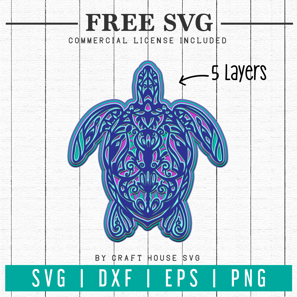 FREE 3D Turtle Layered Mandala SVG | FB89 Craft House SVG - SVG files for Cricut and Silhouette
