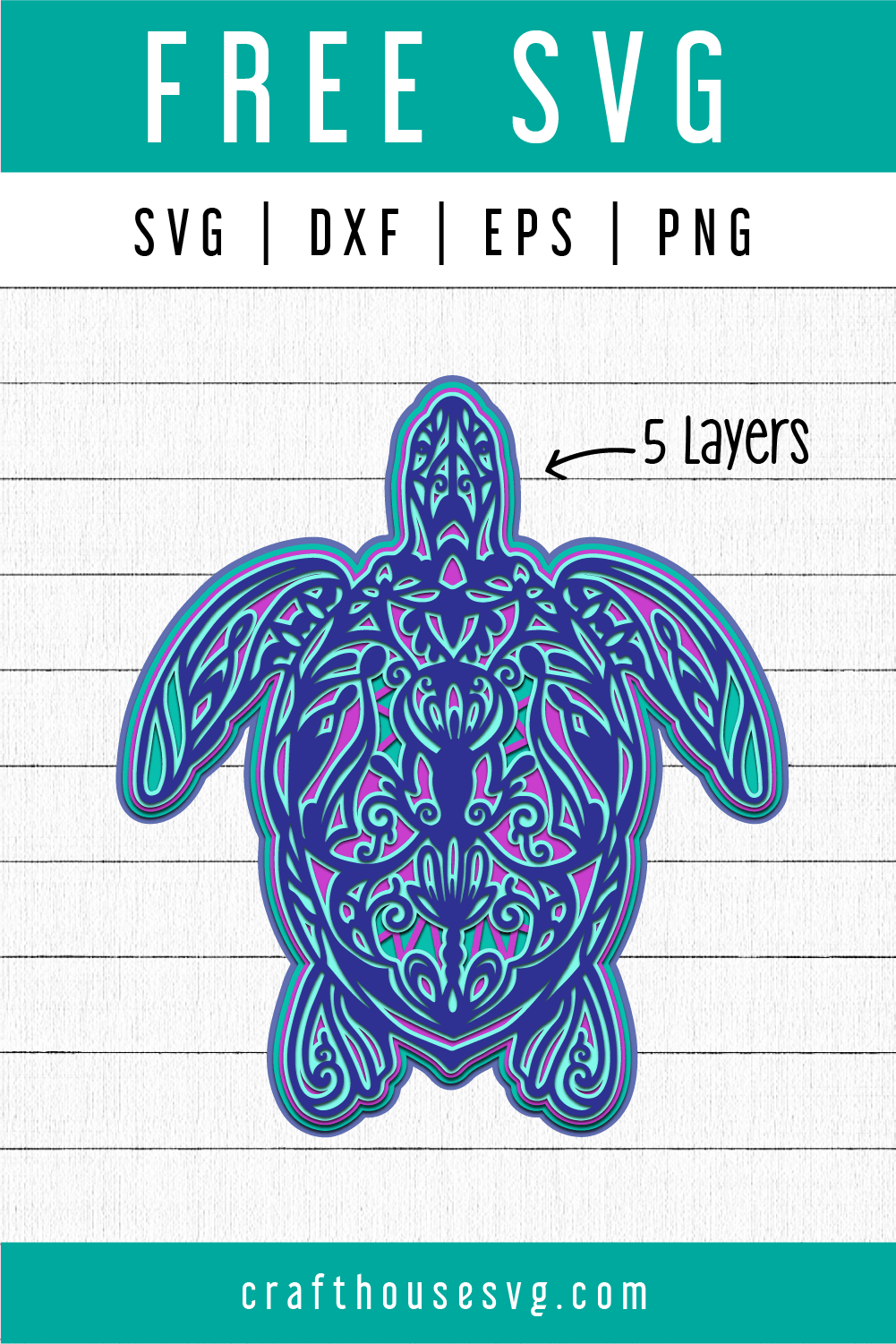 FREE 3D Turtle Layered Mandala SVG | FB89 Craft House SVG - SVG files for Cricut and Silhouette