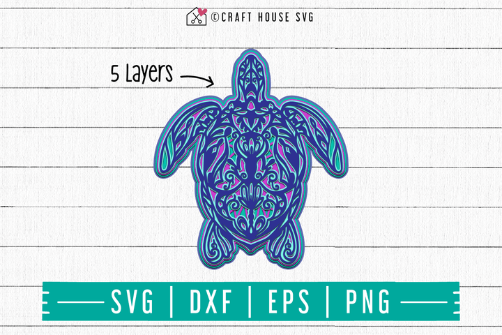 FREE 3D Turtle Layered Mandala SVG | FB89 Craft House SVG - SVG files for Cricut and Silhouette