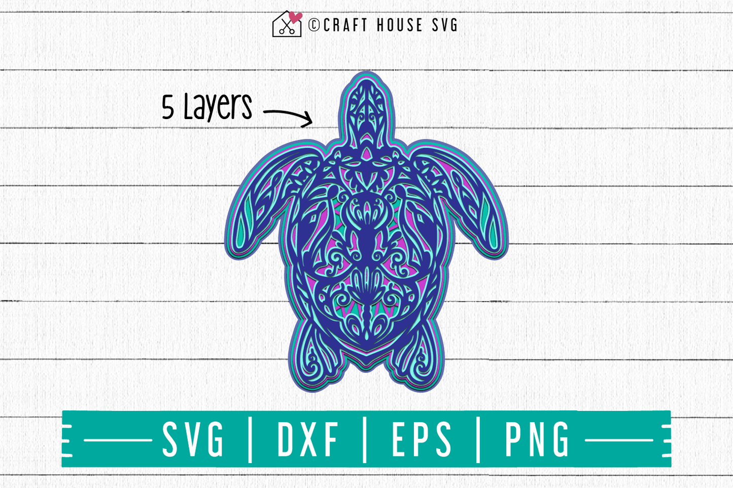 FREE 3D Turtle Layered Mandala SVG | FB89 Craft House SVG - SVG files for Cricut and Silhouette