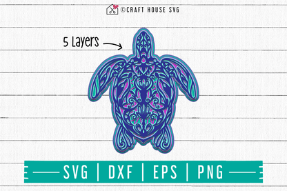 FREE 3D Turtle Layered Mandala SVG | FB89 Craft House SVG - SVG files for Cricut and Silhouette