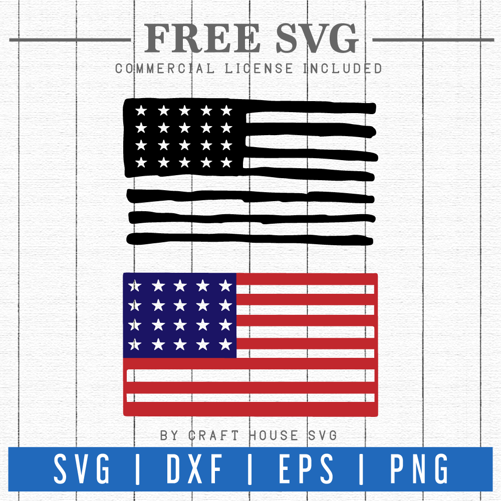 FREE American Flag SVG | FB115 Craft House SVG - SVG files for Cricut and Silhouette