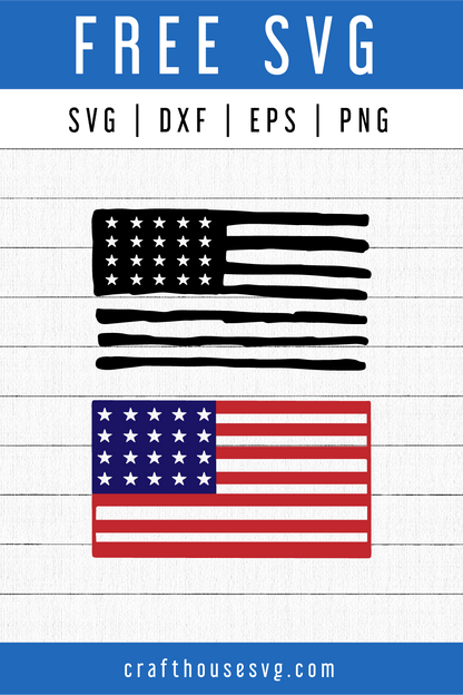 FREE American Flag SVG | FB115 Craft House SVG - SVG files for Cricut and Silhouette