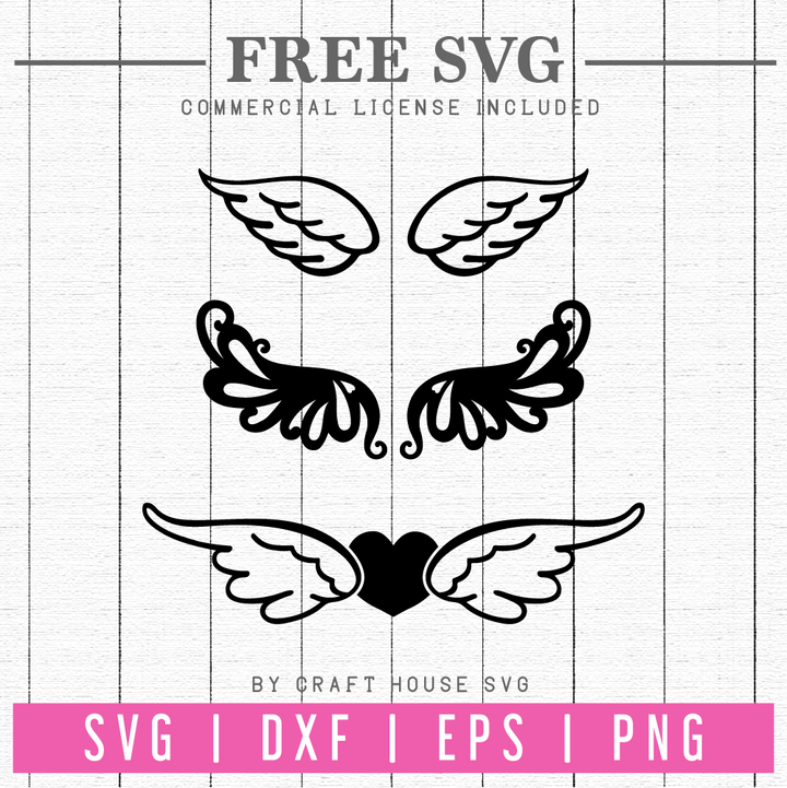 FREE Angel wings SVG | FB92 Craft House SVG - SVG files for Cricut and Silhouette