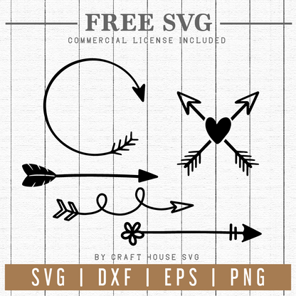 FREE Arrows SVG | FB103 Craft House SVG - SVG files for Cricut and Silhouette