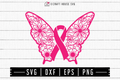 FREE Awareness ribbon butterfly mandala SVG | FB110 Craft House SVG - SVG files for Cricut and Silhouette