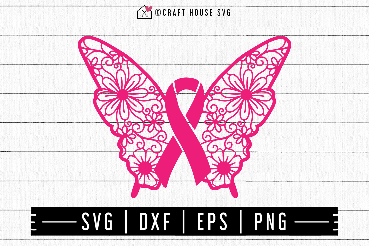 FREE Awareness ribbon butterfly mandala SVG | FB110 Craft House SVG - SVG files for Cricut and Silhouette