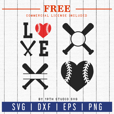 FREE Baseball Monogram SVG cut file | FB35 Craft House SVG - SVG files for Cricut and Silhouette