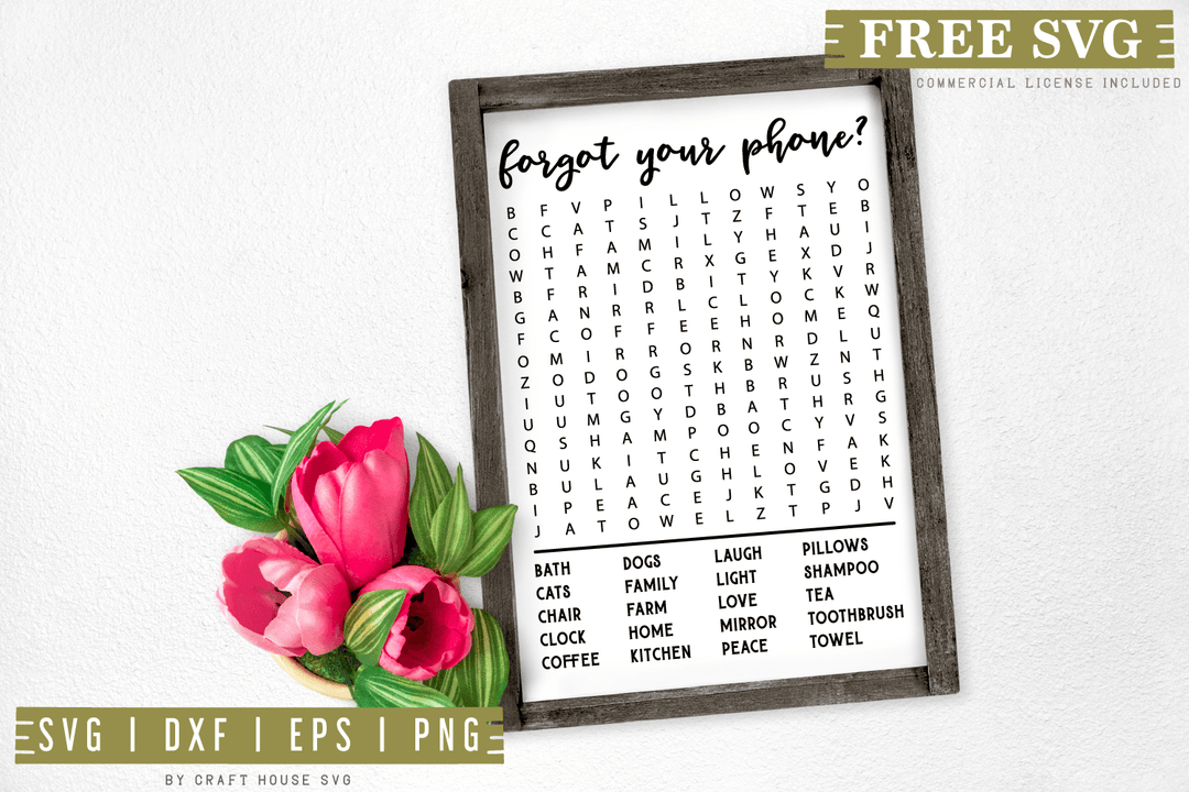 Free Bathroom Word Search SVG | FB63 Craft House SVG - SVG files for Cricut and Silhouette