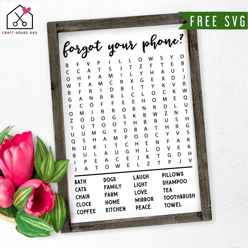 Free Bathroom Word Search SVG | FB63 Craft House SVG - SVG files for Cricut and Silhouette