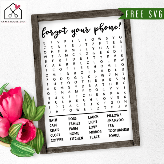 Free Bathroom Word Search SVG | FB63 Craft House SVG - SVG files for Cricut and Silhouette