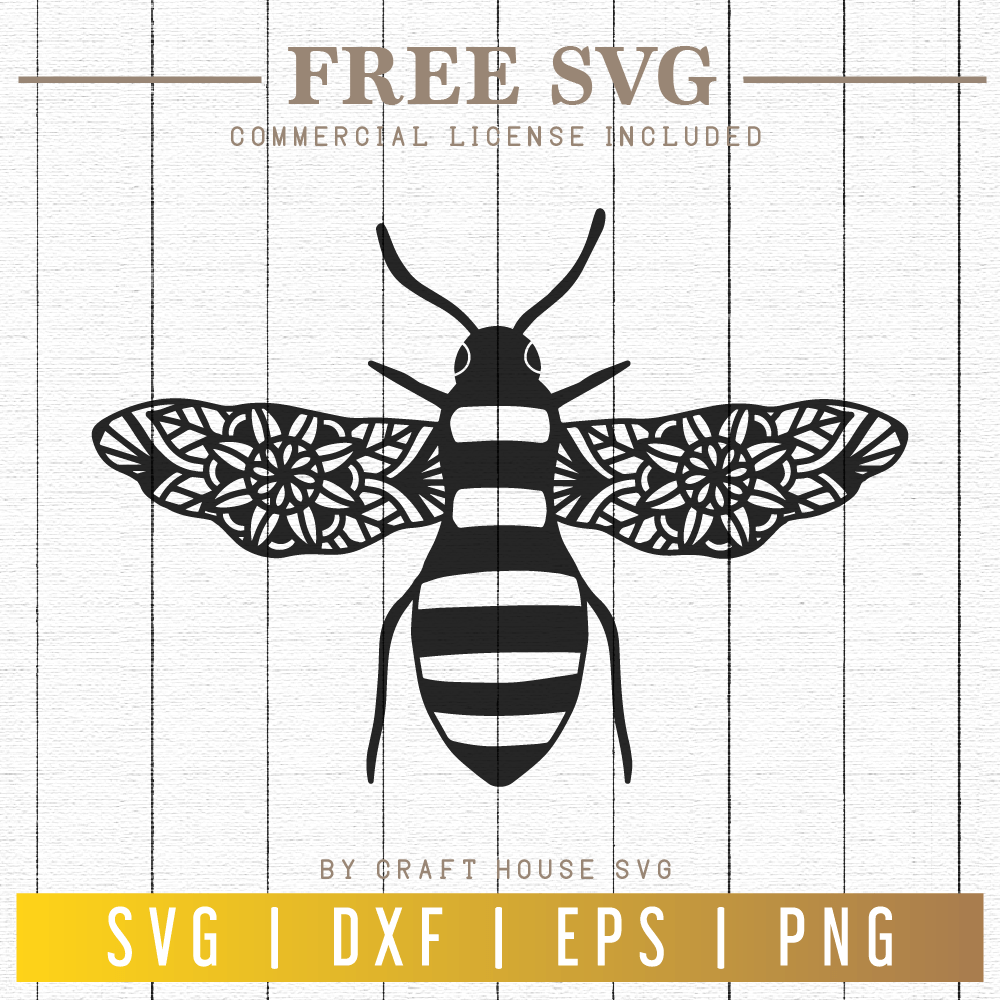 FREE Bee Mandala SVG | FB86 Craft House SVG - SVG files for Cricut and Silhouette