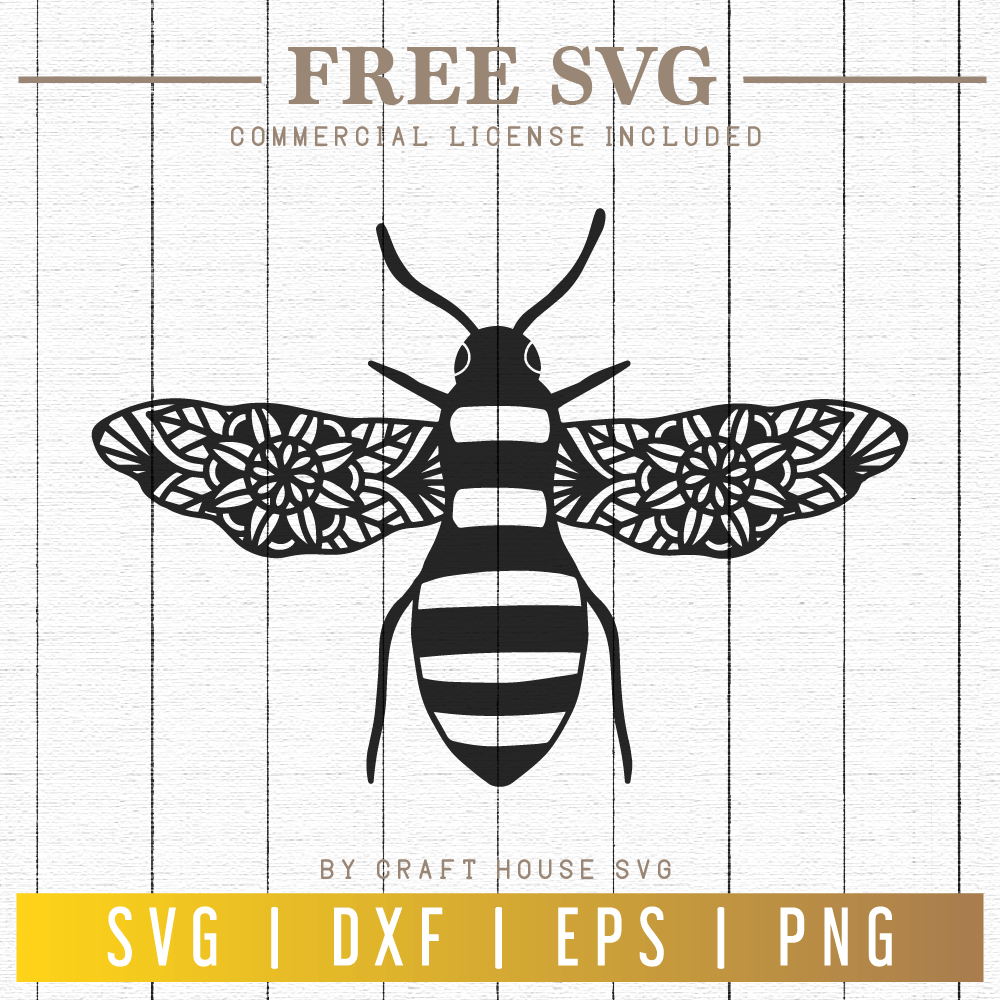 FREE Bee Mandala SVG | FB86 - Craft House SVG