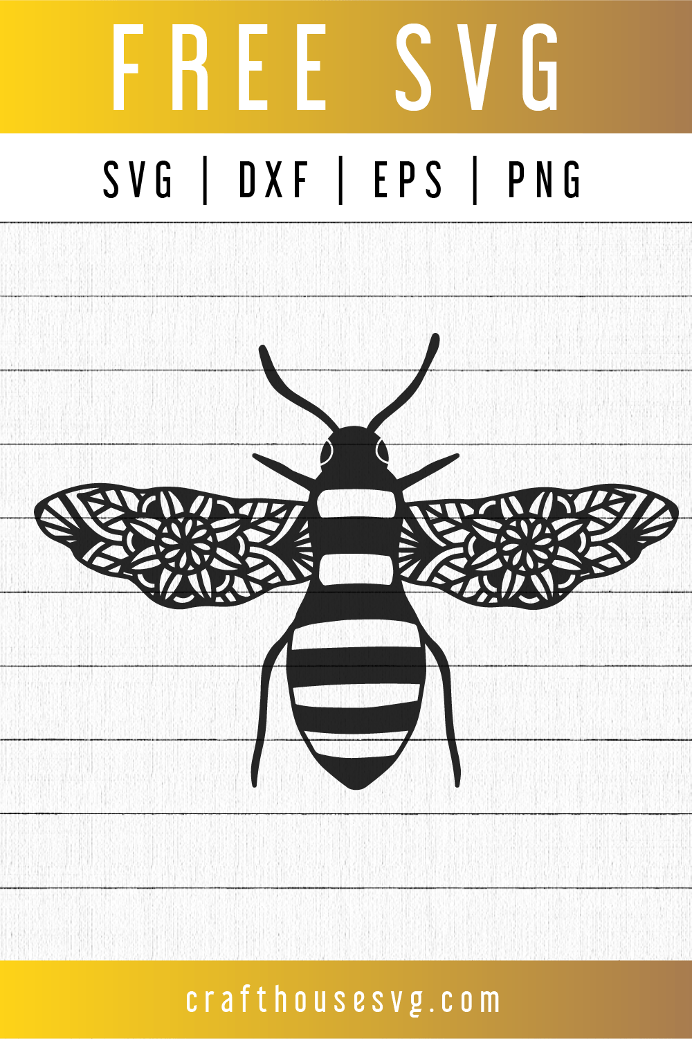 FREE Bee Mandala SVG | FB86 Craft House SVG - SVG files for Cricut and Silhouette