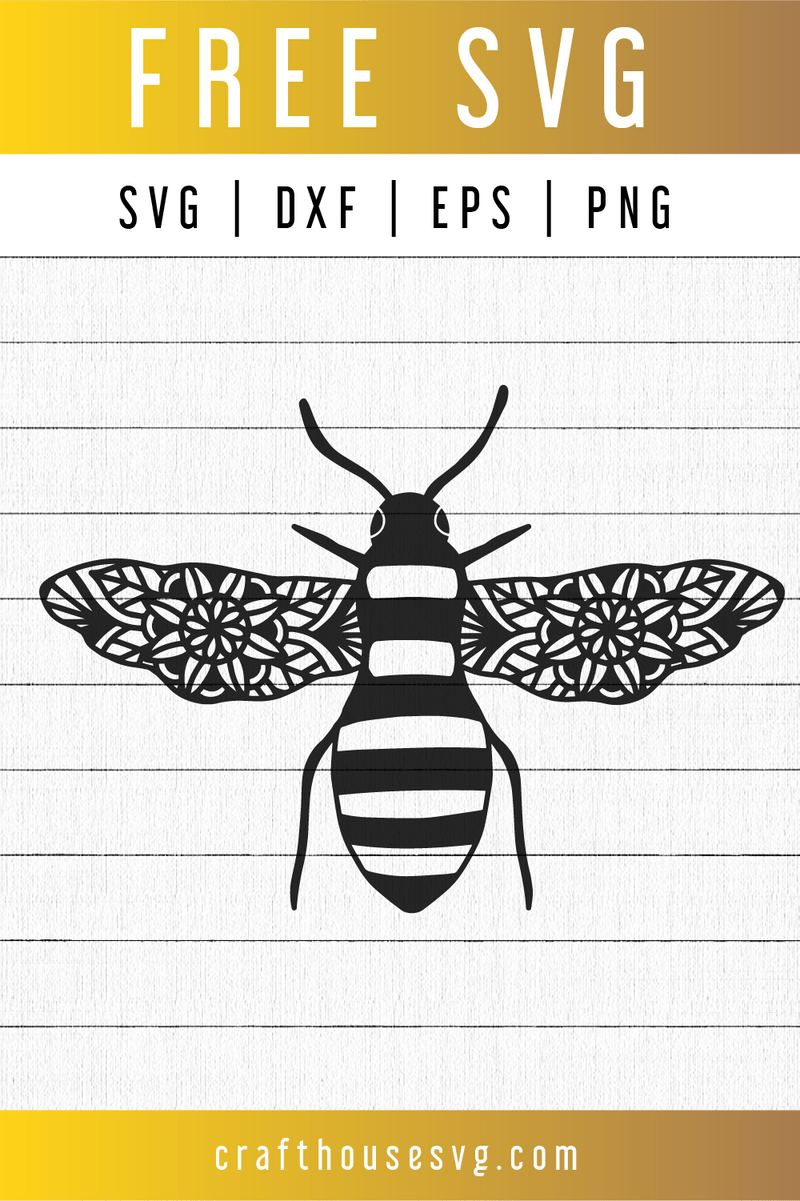 FREE Bee Mandala SVG | FB86 - Craft House SVG