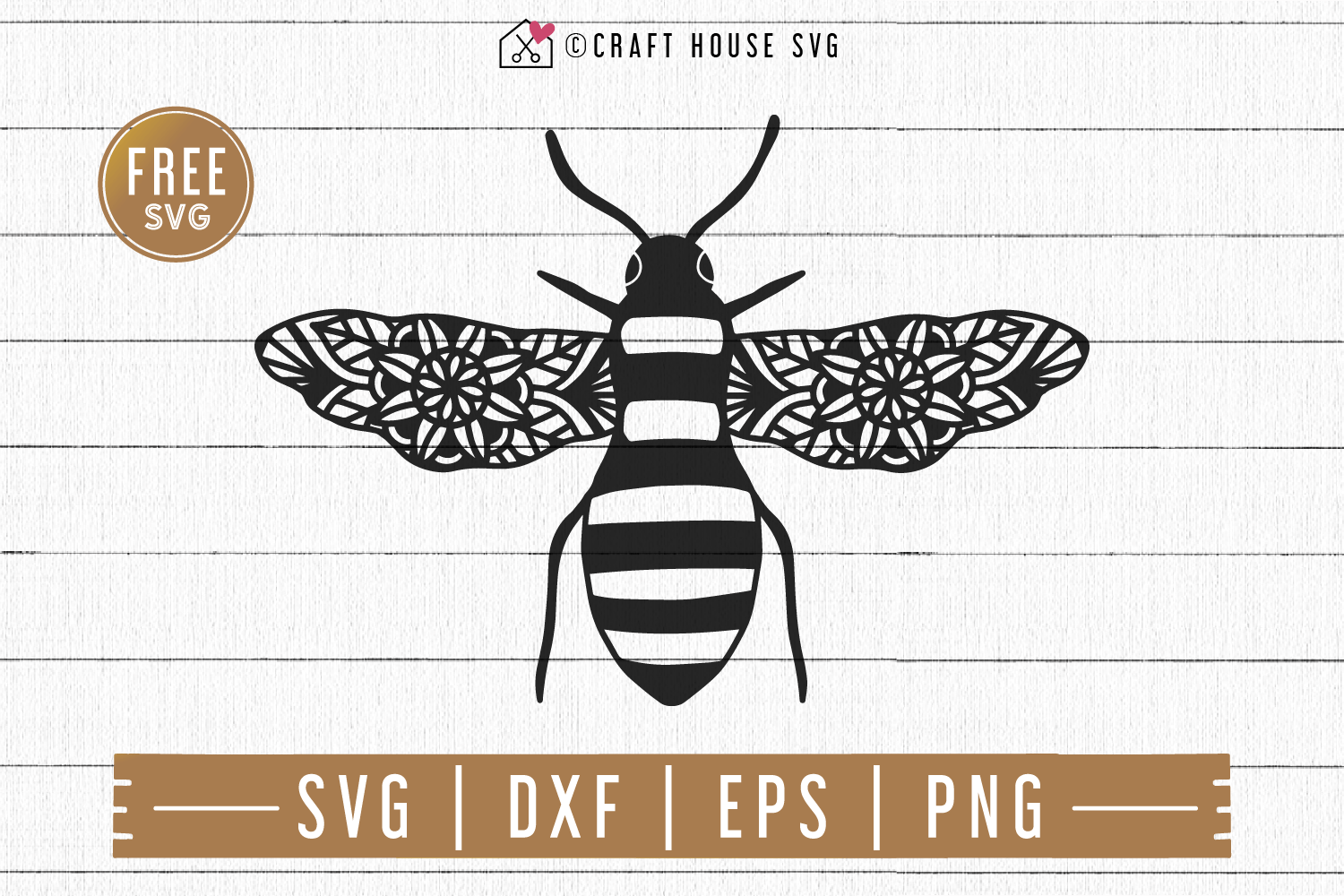 FREE Bee Mandala SVG | FB86 Craft House SVG - SVG files for Cricut and Silhouette