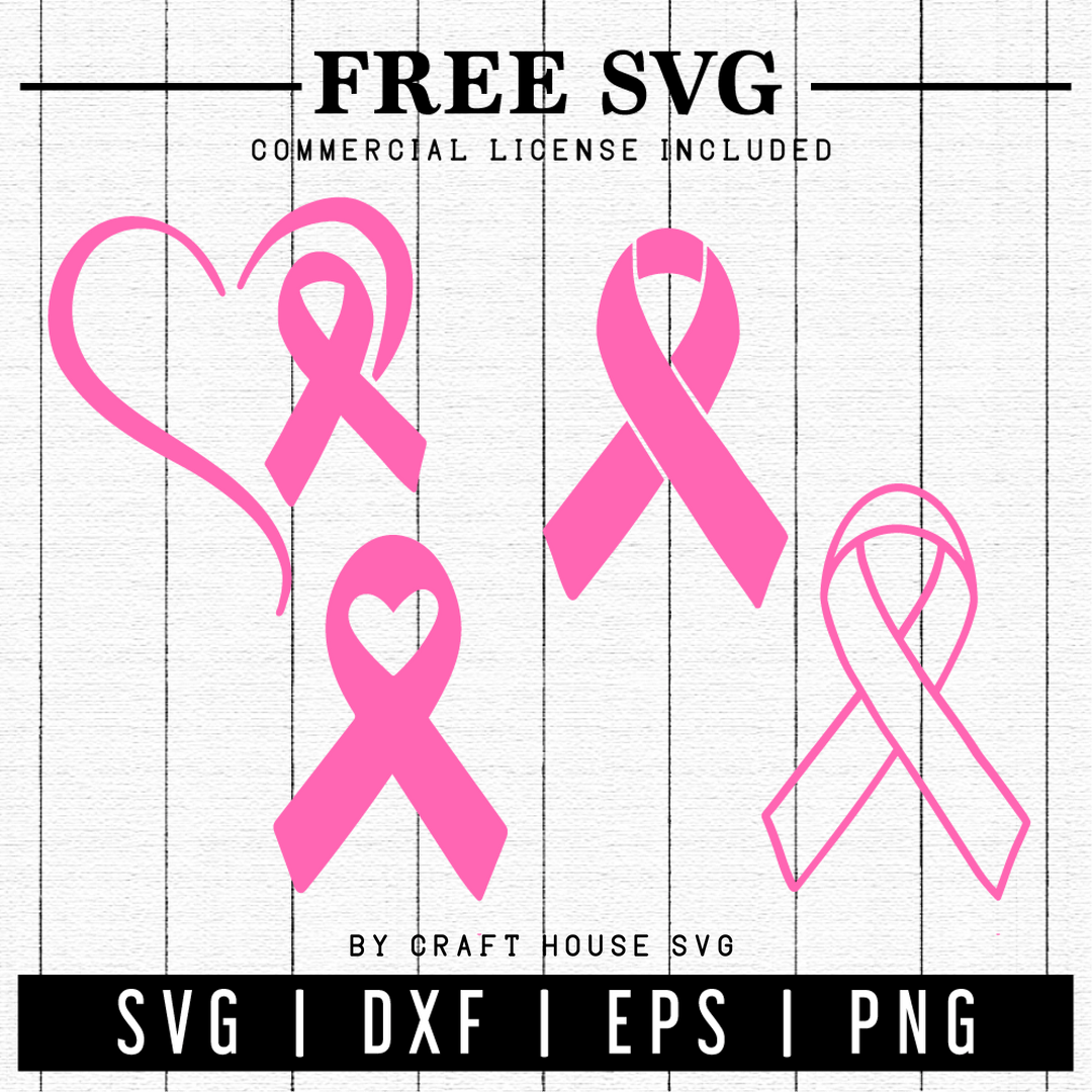 FREE | Breast Cancer Awareness Ribbons SVG | FB11 Craft House SVG - SVG files for Cricut and Silhouette