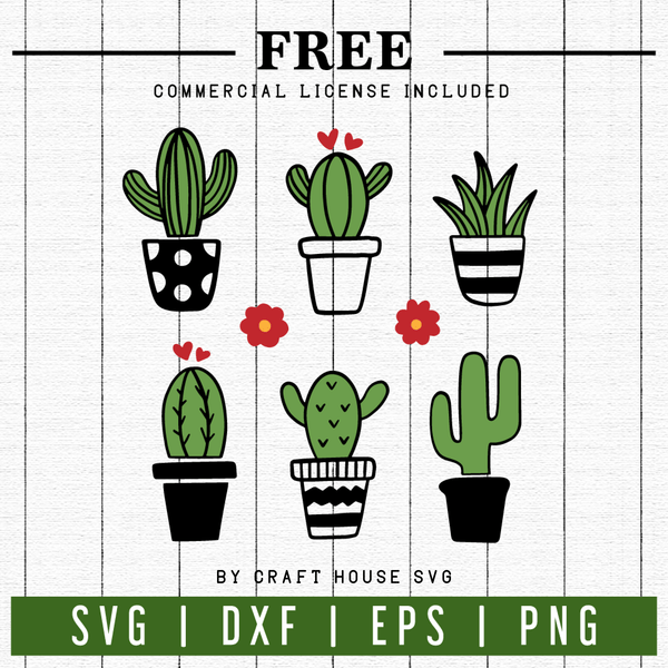 FREE | Cactus SVG | FB26 - Craft House SVG