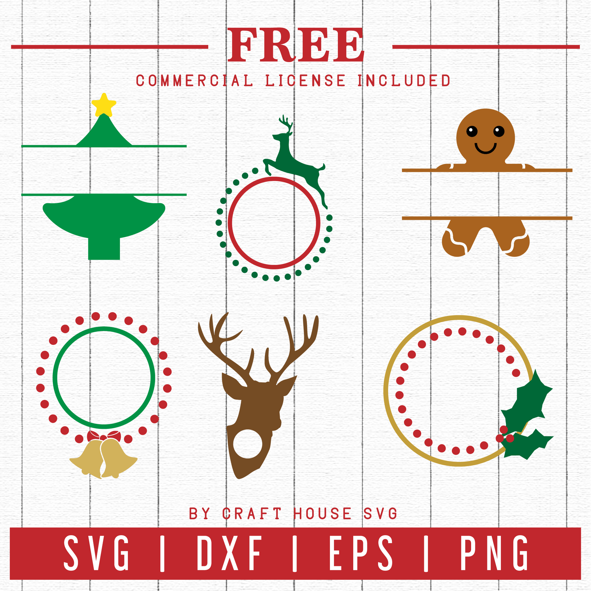 FREE | Christmas Monogram SVG Bundle | FB56 Craft House SVG - SVG files for Cricut and Silhouette