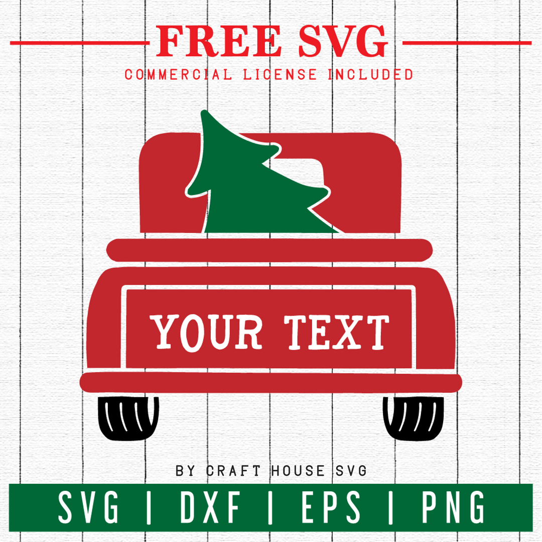 FREE | Christmas Truck Rear View SVG | FB13 Craft House SVG - SVG files for Cricut and Silhouette