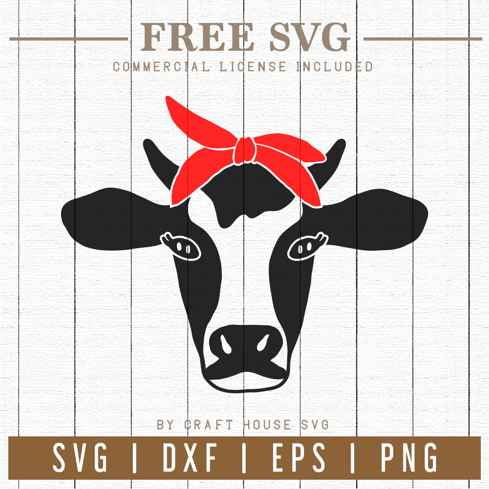 FREE Cow SVG - Cow Bandana SVG Craft House SVG - SVG files for Cricut and Silhouette