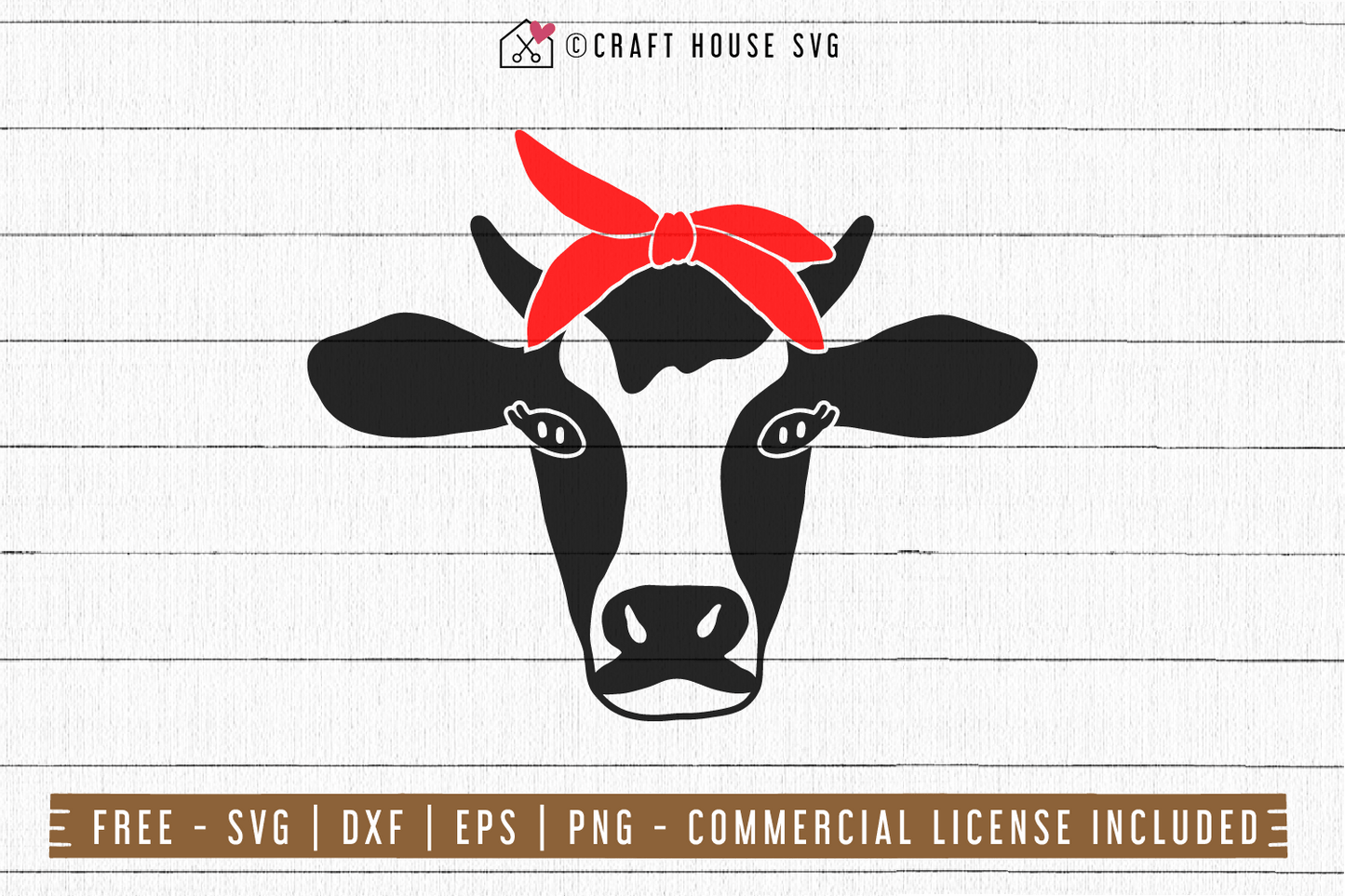 FREE Cow SVG - Cow Bandana SVG Craft House SVG - SVG files for Cricut and Silhouette
