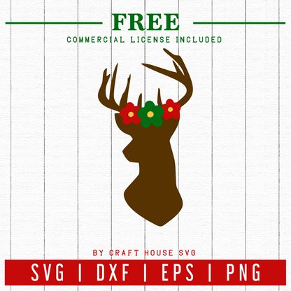 FREE | Deer SVG | FB58 Craft House SVG - SVG files for Cricut and Silhouette