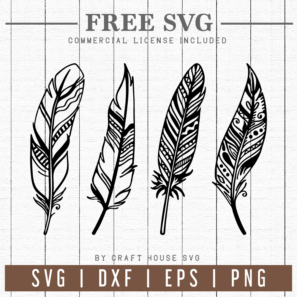FREE Feather SVG | FB101 Craft House SVG - SVG files for Cricut and Silhouette