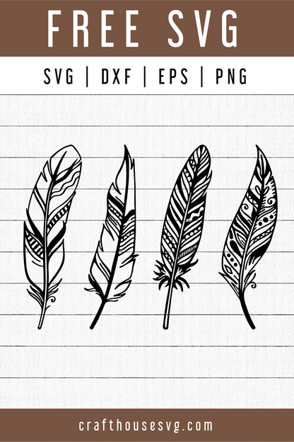 FREE Feather SVG | FB101 Craft House SVG - SVG files for Cricut and Silhouette