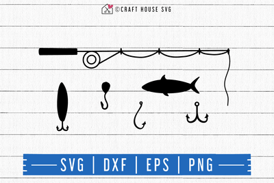 FREE Fishing rod SVG | FB114 Craft House SVG - SVG files for Cricut and Silhouette