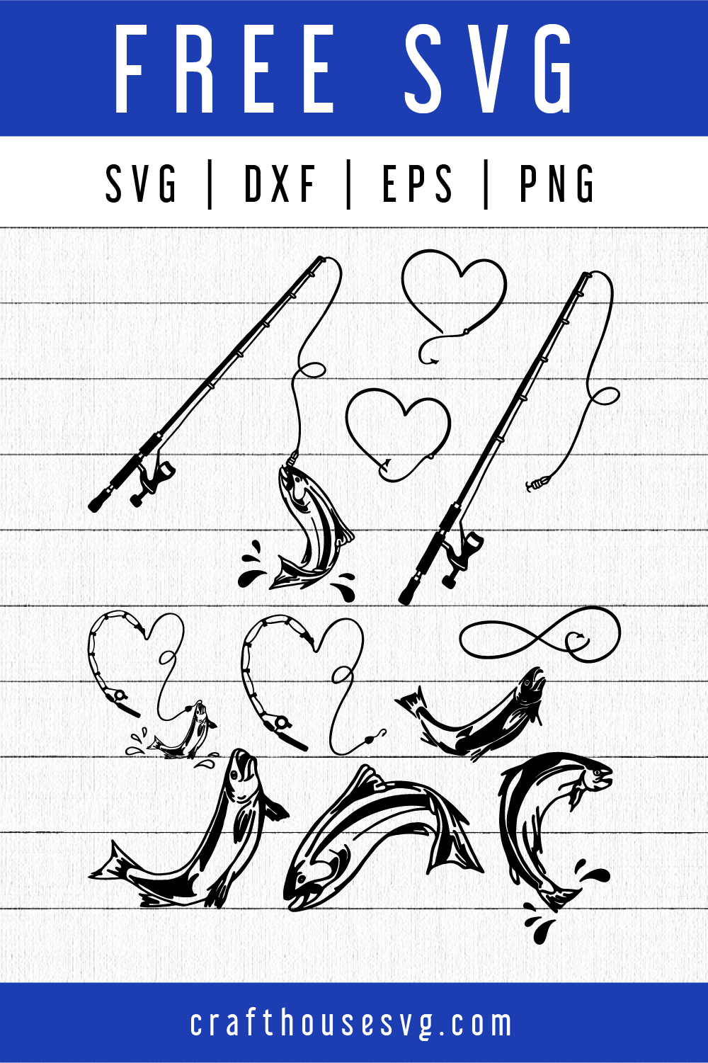 FREE Fishing SVG | FB96 Craft House SVG - SVG files for Cricut and Silhouette
