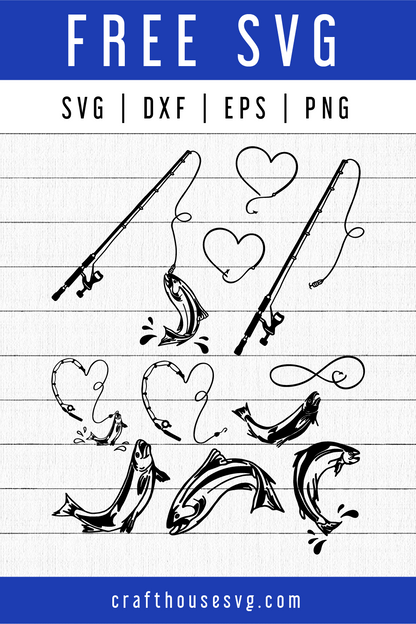 FREE Fishing SVG | FB96 Craft House SVG - SVG files for Cricut and Silhouette