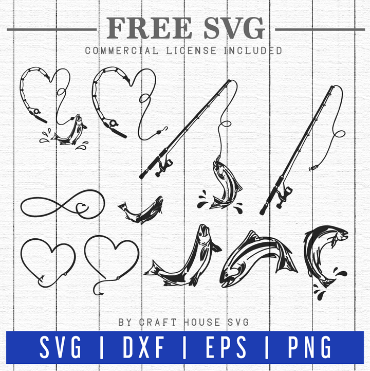 FREE Fishing SVG | FB96 Craft House SVG - SVG files for Cricut and Silhouette