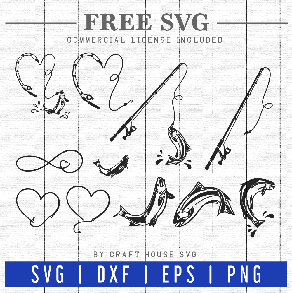 FREE Fishing SVG | FB96 Craft House SVG - SVG files for Cricut and Silhouette