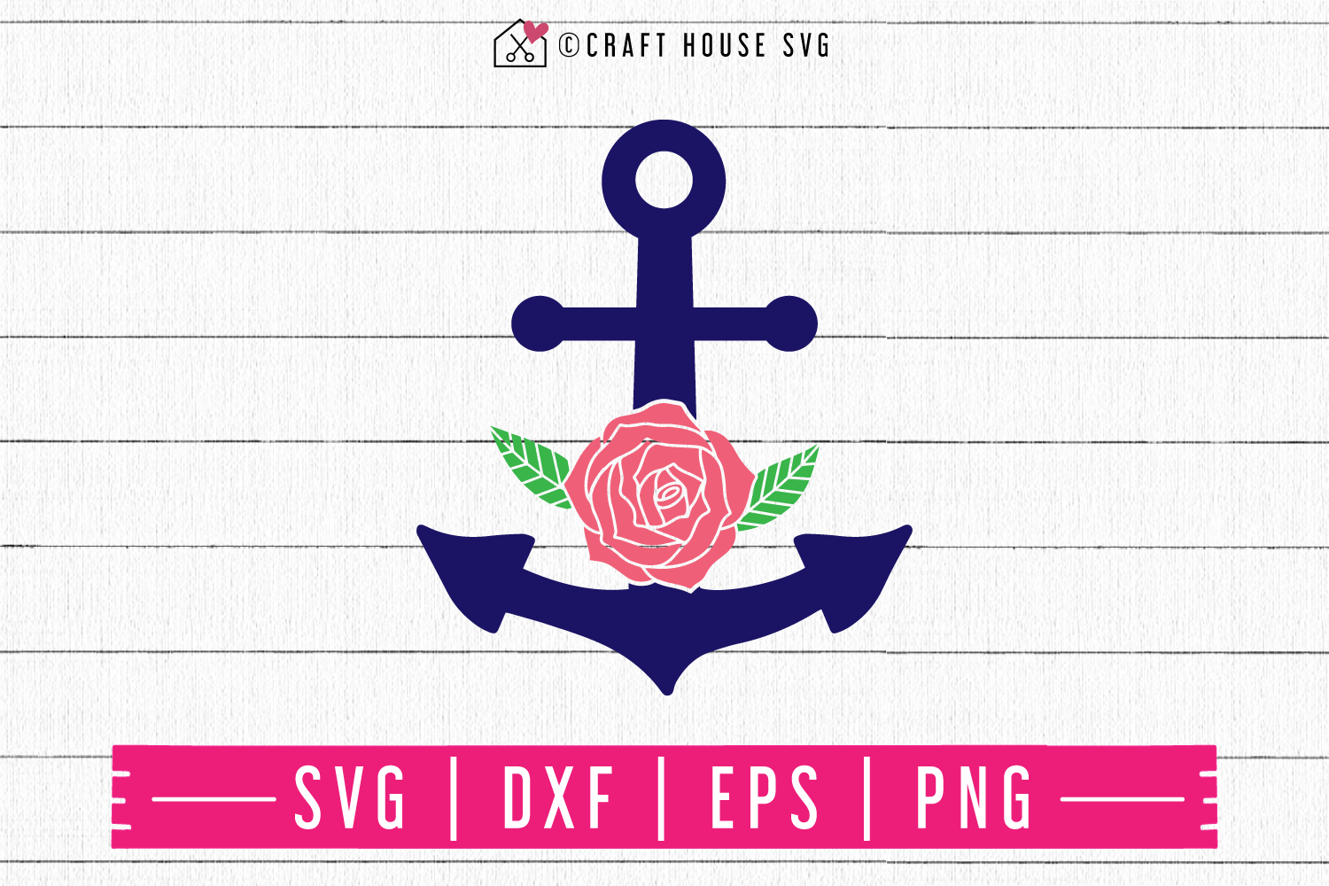 FREE Floral anchor SVG | FB112 Craft House SVG - SVG files for Cricut and Silhouette