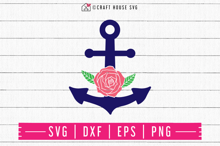 FREE Floral anchor SVG | FB112 Craft House SVG - SVG files for Cricut and Silhouette