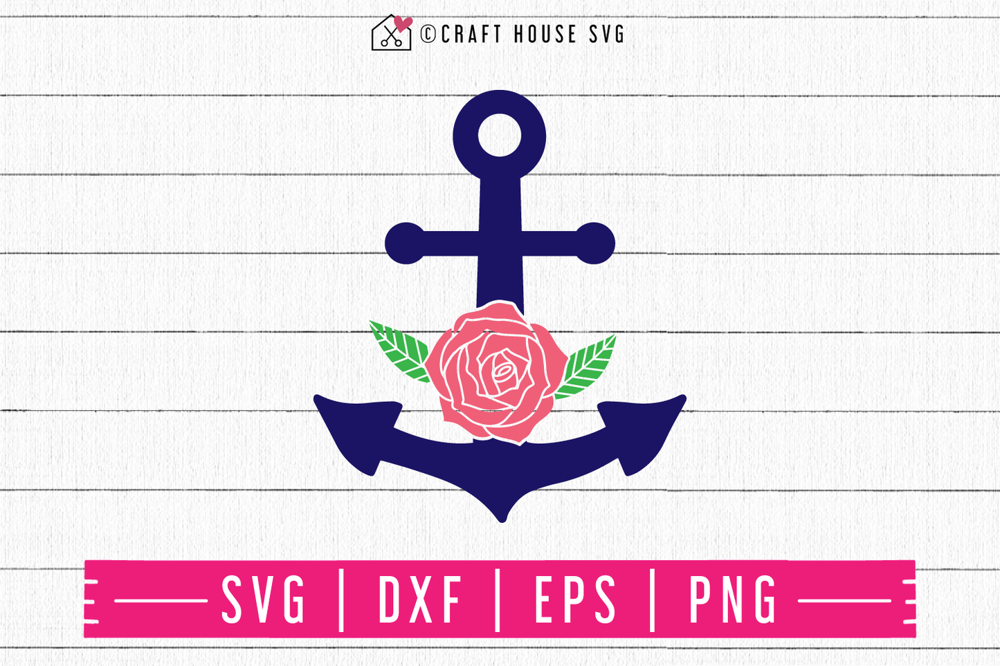 FREE Floral anchor SVG | FB112 Craft House SVG - SVG files for Cricut and Silhouette