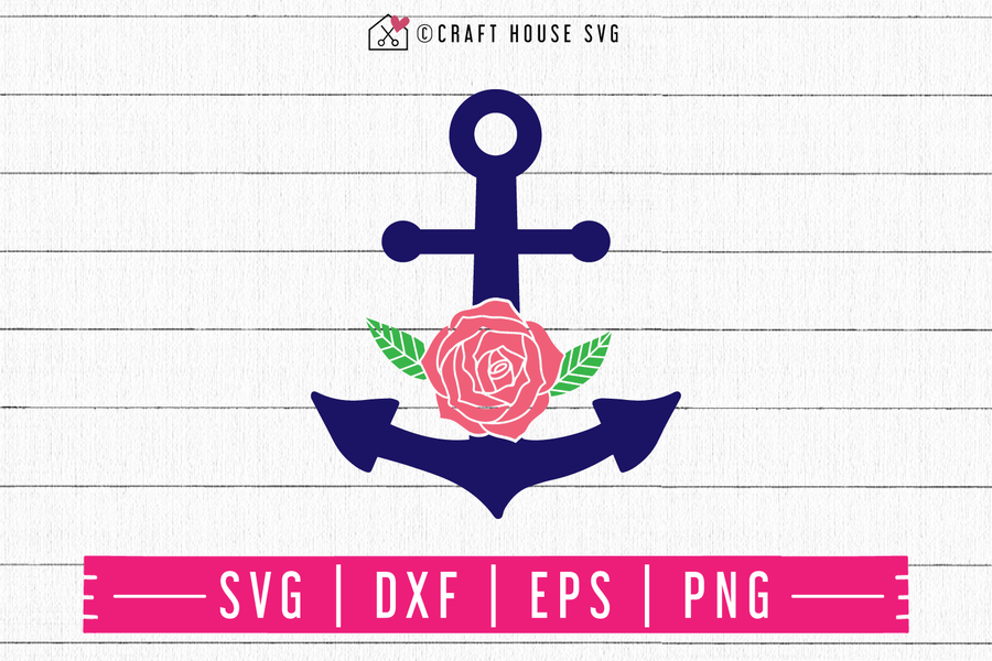 FREE Floral anchor SVG | FB112 Craft House SVG - SVG files for Cricut and Silhouette