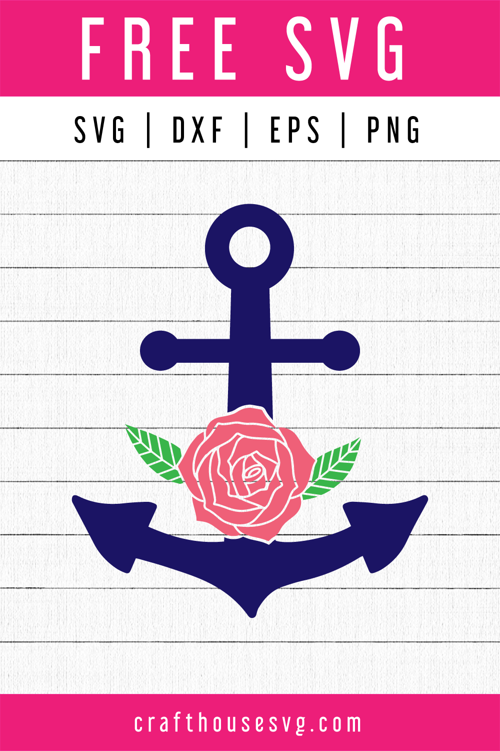 FREE Floral anchor SVG | FB112 Craft House SVG - SVG files for Cricut and Silhouette
