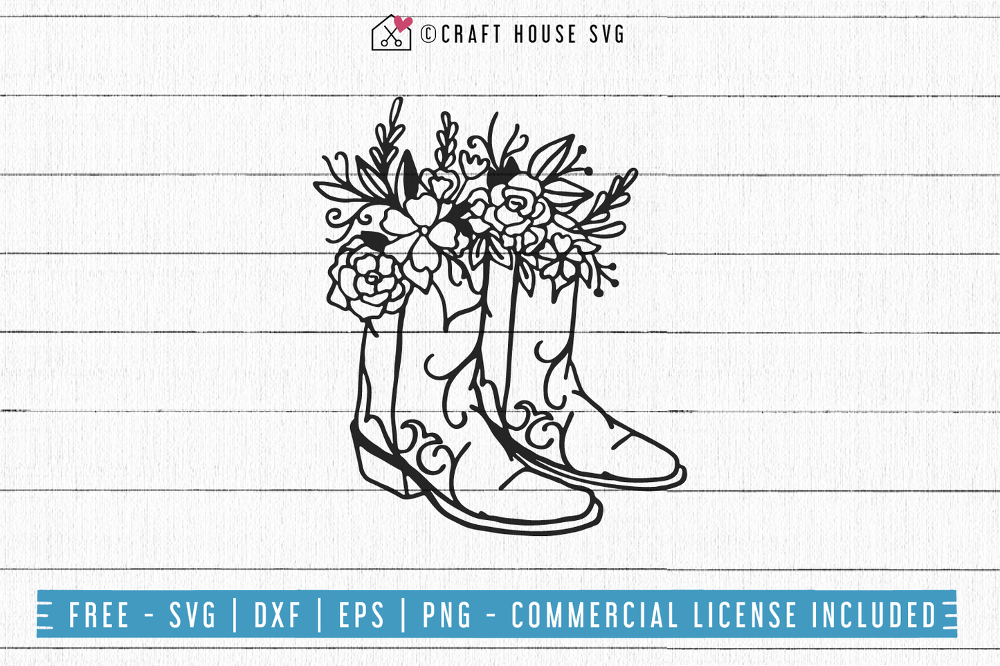 Free Floral Cowboy Boots SVG | FB75 Craft House SVG - SVG files for Cricut and Silhouette