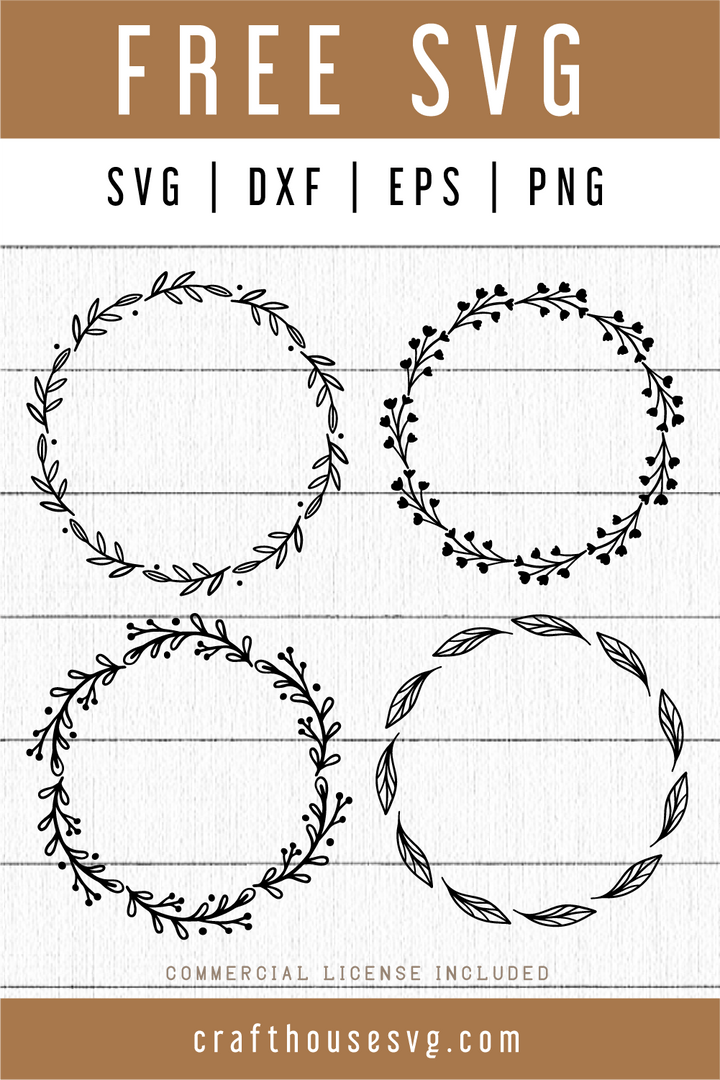 Free Floral wreaths SVG | FB68 Craft House SVG - SVG files for Cricut and Silhouette