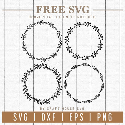 Free Floral wreaths SVG | FB68 Craft House SVG - SVG files for Cricut and Silhouette