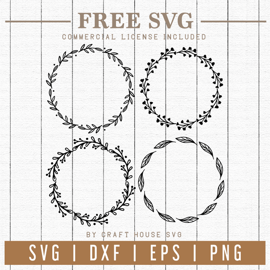 Free Floral wreaths SVG | FB68 Craft House SVG - SVG files for Cricut and Silhouette