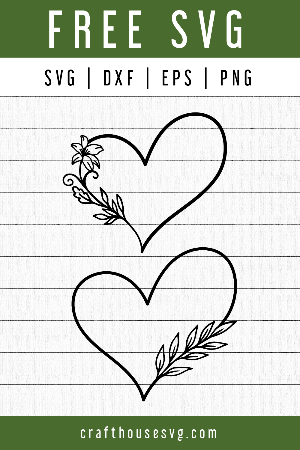 FREE Heart Floral Frames SVG | FB102 Craft House SVG - SVG files for Cricut and Silhouette