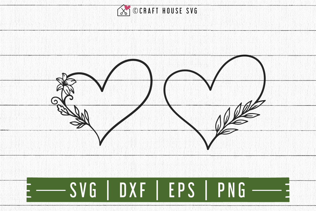 FREE Heart Floral Frames SVG | FB102 Craft House SVG - SVG files for Cricut and Silhouette