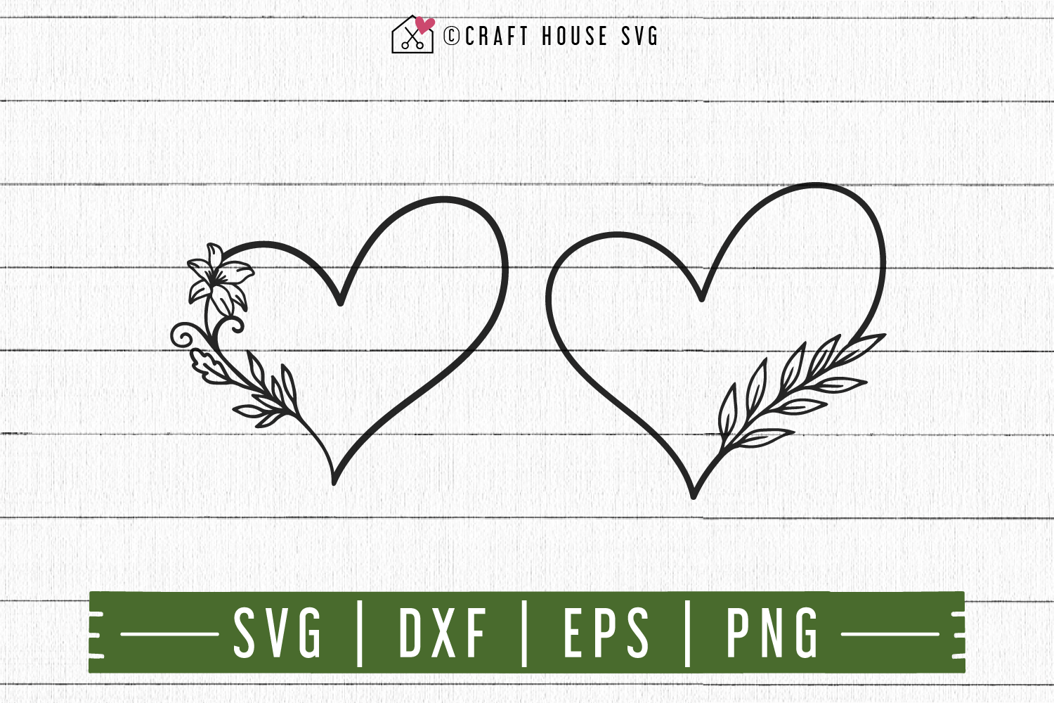 FREE Heart Floral Frames SVG | FB102 Craft House SVG - SVG files for Cricut and Silhouette