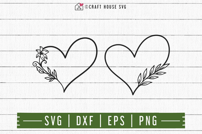 FREE Heart Floral Frames SVG | FB102 Craft House SVG - SVG files for Cricut and Silhouette