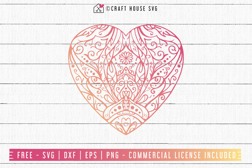 Free Heart Mandala SVG | FB79 Craft House SVG - SVG files for Cricut and Silhouette