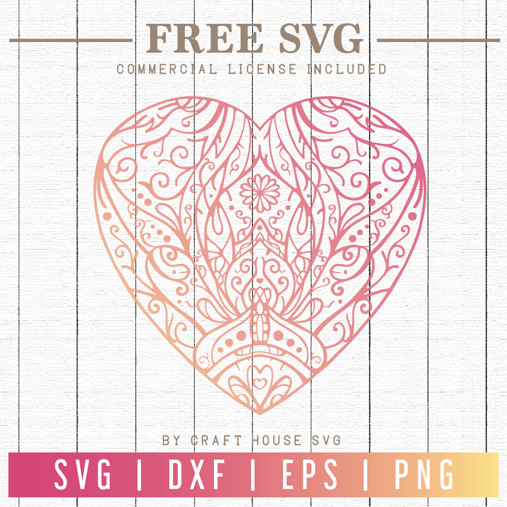 Free Heart Mandala SVG | FB79 Craft House SVG - SVG files for Cricut and Silhouette