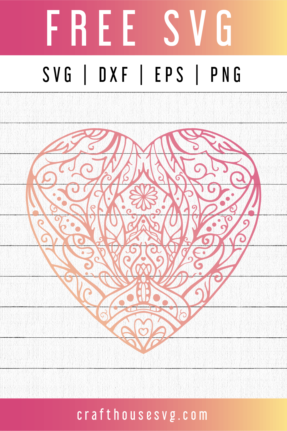 Free Heart Mandala SVG | FB79 Craft House SVG - SVG files for Cricut and Silhouette